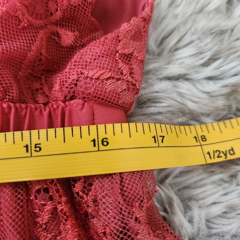 Free People Chante‎ Lace Tank Top Frenchie Kiss Red Women's Size XL